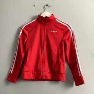 Kids adidas track jacket red